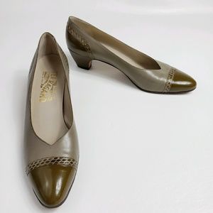Vintage Salvatore Ferragamo Pumps with Snakeskin